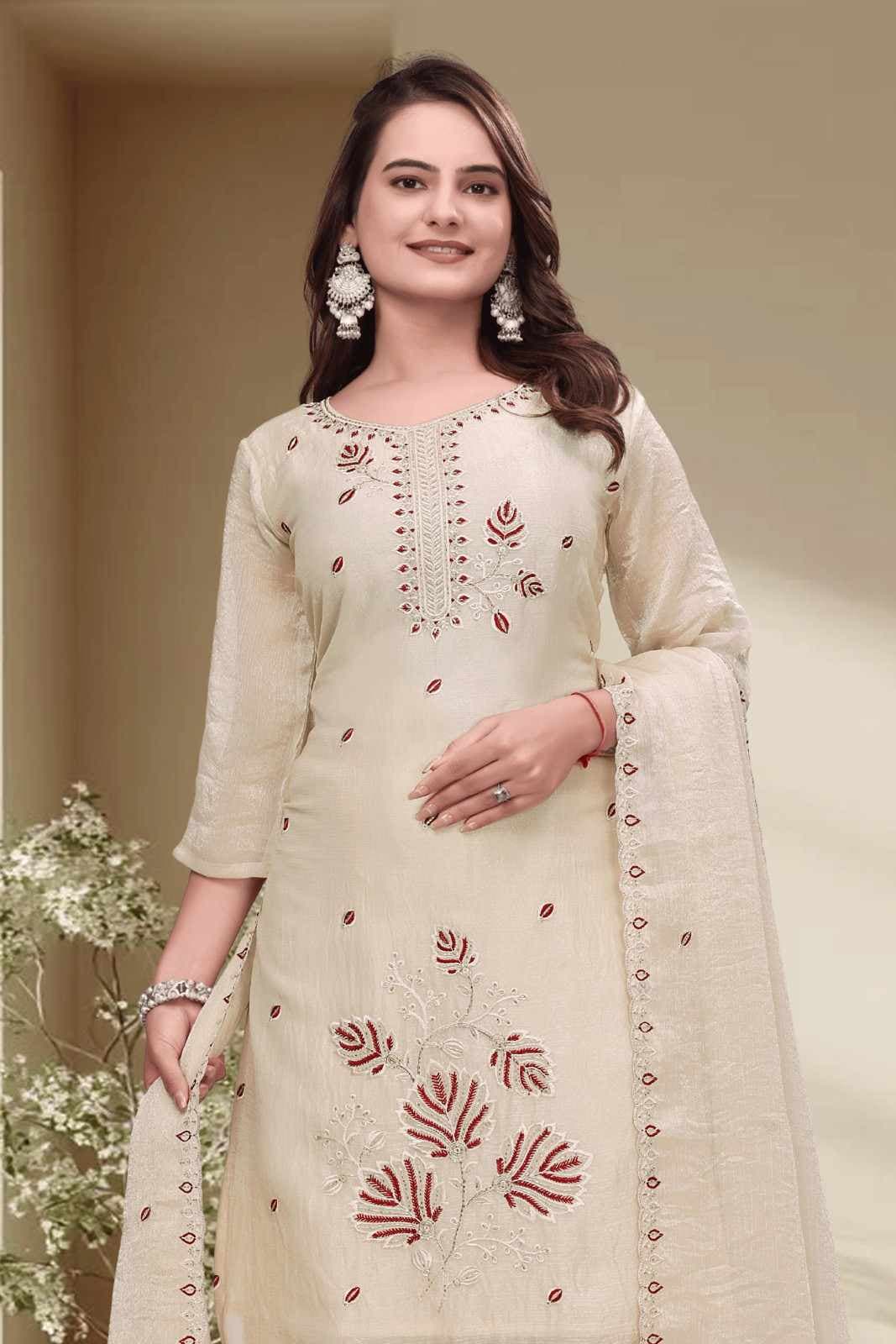 Women Ethnic Motifs Embroidered Regular Thread Work Kurta with Palazzos and With Dupatta